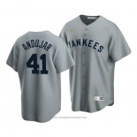 Maglia Baseball Uomo New York Yankees Miguel Andujar Cooperstown Collection Road Grigio