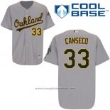 Maglia Baseball Uomo Oakland Athletics Jose Canseco Autentico Collection Grigio Cool Base Giocatore