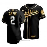 Maglia Baseball Uomo Oakland Athletics Khris Davis Golden Edition Autentico Nero