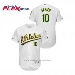 Maglia Baseball Uomo Oakland Athletics Marcus Semien 150 Anniversario Autentico Flex Base Bianco