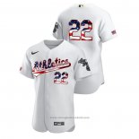 Maglia Baseball Uomo Oakland Athletics Ramon Laureano 2020 Stars & Stripes 4th of July Bianco