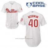 Maglia Baseball Uomo Philadelphia Phillies Dustin Mcgowan 40 Bianco Home Cool Base