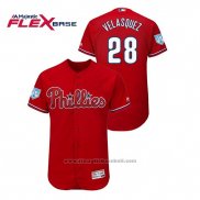 Maglia Baseball Uomo Philadelphia Phillies Vince Velasquez 2019 Allenamento Primaverile Flex Base Rosso