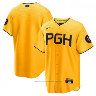 Maglia Baseball Uomo Pittsburgh Pirates 2023 City Connect Replica Oro