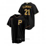 Maglia Baseball Uomo Pittsburgh Pirates Roberto Clemente Replica Alternato Nero