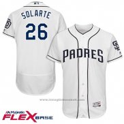 Maglia Baseball Uomo San Diego Padres 26 Yangervis Solarte Bianco 2017 Flex Base