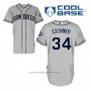 Maglia Baseball Uomo San Diego Padres Andrew Cashner 34 Grigio Cool Base