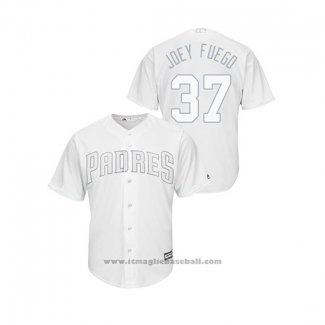 Maglia Baseball Uomo San Diego Padres Joey Lucchesi 2019 Players Weekend Replica Bianco