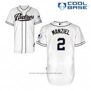 Maglia Baseball Uomo San Diego Padres Johnny Manziel 2 Bianco Home Cool Base