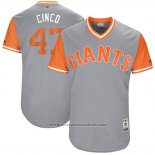 Maglia Baseball Uomo San Francisco Giants 2017 Little League World Series Johnny Cueto Grigio