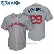 Maglia Baseball Uomo San Francisco Giants 2017 Stelle e Strisce Jeff Samardzija Grigio Cool Base