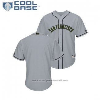 Maglia Baseball Uomo San Francisco Giants 2018 Memorial Day Cool Base Grigio