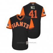 Maglia Baseball Uomo San Francisco Giants Mark Melancon 2018 LLWS Players Weekend Mel Nero