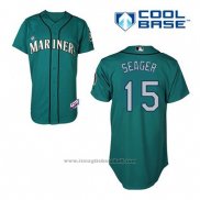 Maglia Baseball Uomo Seattle Mariners Kyle Seager 15 Verde Alternato Cool Base
