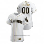 Maglia Baseball Uomo Seattle Mariners Personalizzate Golden Edition Autentico Bianco