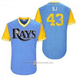 Maglia Baseball Uomo Tampa Bay Rays 2017 Little League World Series Dan Jennings Blu