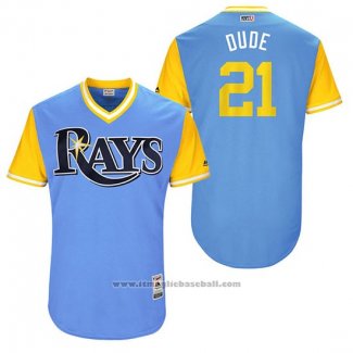 Maglia Baseball Uomo Tampa Bay Rays 2017 Little League World Series Lucas Duda Blu