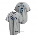 Maglia Baseball Uomo Tampa Bay Rays Austin Meadows Road Replica Grigio