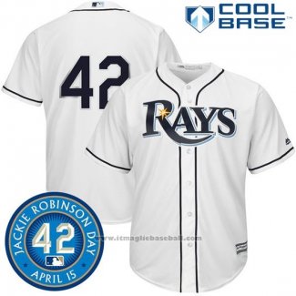 Maglia Baseball Uomo Tampa Bay Rays Jackie Robinson Cool Base Bianco