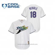 Maglia Baseball Uomo Tampa Bay Rays Joey Wendle Turn Back The Clock Cool Base Bianco