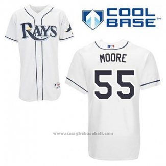 Maglia Baseball Uomo Tampa Bay Rays Matt Moore 55 Bianco Home Cool Base