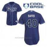 Maglia Baseball Uomo Tampa Bay Rays Wade Davis 40 Alternato Cool Base Blu