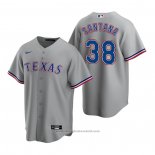 Maglia Baseball Uomo Texas Rangers Danny Santana Replica Road Grigio