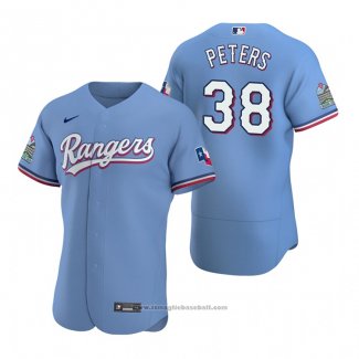 Maglia Baseball Uomo Texas Rangers Dj Peters Autentico Alternato Blu