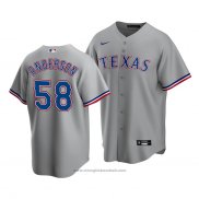 Maglia Baseball Uomo Texas Rangers Drew Anderson Replica Road Grigio