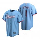 Maglia Baseball Uomo Texas Rangers Elvis Andrus Alternato Replica Blu