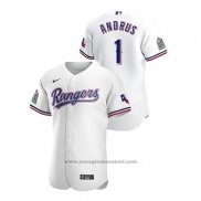 Maglia Baseball Uomo Texas Rangers Elvis Andrus Autentico 2020 Home Bianco