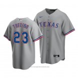 Maglia Baseball Uomo Texas Rangers Jose Trevino Replica Road Grigio