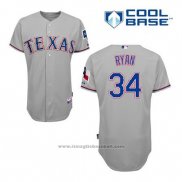Maglia Baseball Uomo Texas Rangers Nolan Ryan 34 Grigio Cool Base