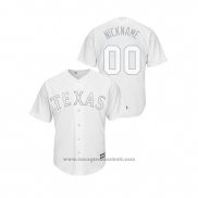 Maglia Baseball Uomo Texas Rangers Personalizzate 2019 Players Weekend Replica Bianco