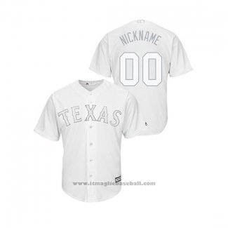 Maglia Baseball Uomo Texas Rangers Personalizzate 2019 Players Weekend Replica Bianco