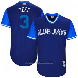 Maglia Baseball Uomo Toronto Blue Jays 2017 Little League World Series Ezequiel Carrera Blu