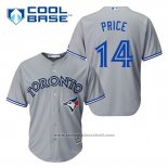 Maglia Baseball Uomo Toronto Blue Jays David Price 14 Grigio Cool Base