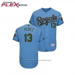 Maglia Baseball Uomo Toronto Blue Jays Salvador Perez 2018 Memorial Day Flex Base Blu