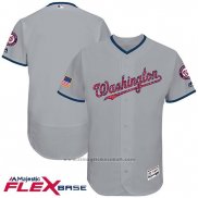 Maglia Baseball Uomo Washington Nationals 2017 Stelle e Strisce Grigio Flex Base