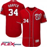 Maglia Baseball Uomo Washington Nationals Bryce Harper 34 Rosso Flex Base Autentico Collection Giocatore