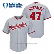 Maglia Baseball Uomo Washington Nationals Gio Gonzalez 47 Grigio Cool Base