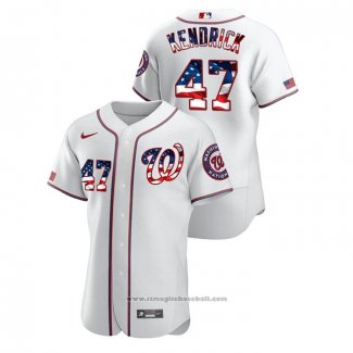 Maglia Baseball Uomo Washington Nationals Howie Kendrick 2020 Stars & Stripes 4th of July Bianco