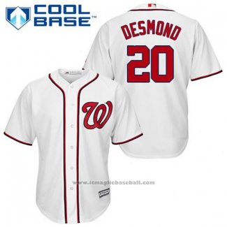 Maglia Baseball Uomo Washington Nationals Ian Desmond 20 Bianco Home Cool Base