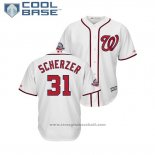 Maglia Baseball Uomo Washington Nationals Max Scherzer 2018 All Star Cool Base Bianco