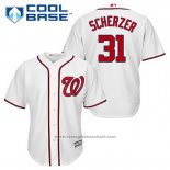 Maglia Baseball Uomo Washington Nationals Max Scherzer 31 Bianco Home Cool Base