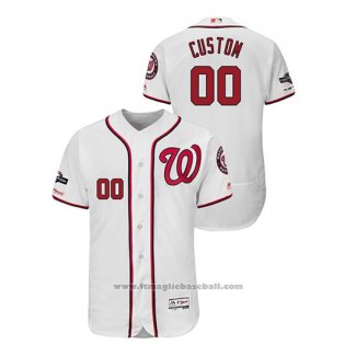 Maglia Baseball Uomo Washington Nationals Personalizzate 2019 Postseason Flex Base Bianco