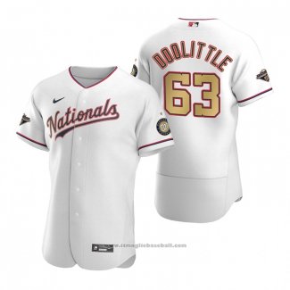 Maglia Baseball Uomo Washington Nationals Sean Doolittle Gold-Trimmed Championship Autentico Bianco