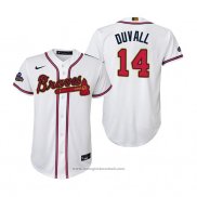 Maglia Baseball Bambino Atlanta Braves Adam Duvall 2022 Gold Program Replica Bianco