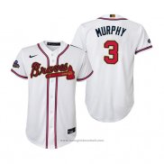 Maglia Baseball Bambino Atlanta Braves Dale Murphy 2022 Gold Program Replica Bianco