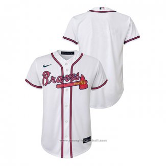 Maglia Baseball Bambino Atlanta Braves Replica Primera Bianco